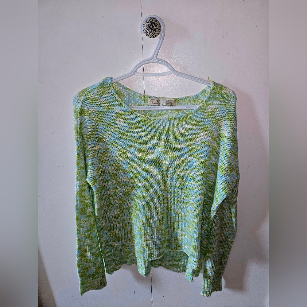 RD Style Green V-Neck Sweater